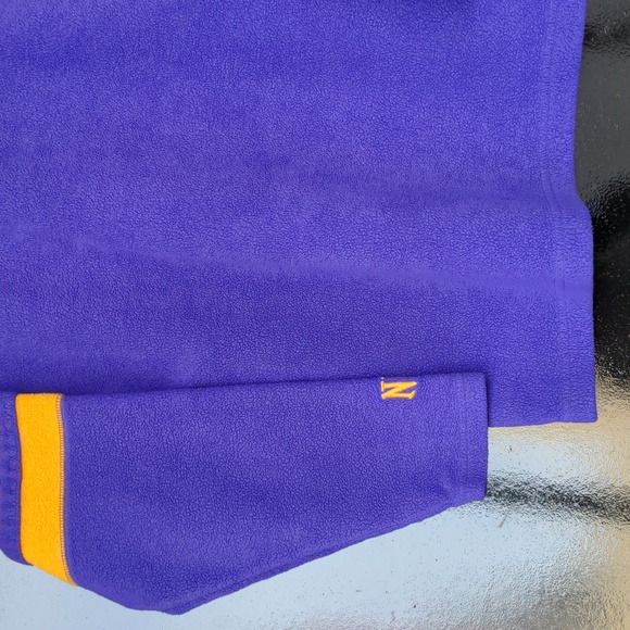 vintage Women's medium Minnesota Vikings fleece sweatshirt purple yellow stripes - Picture 8 of 11